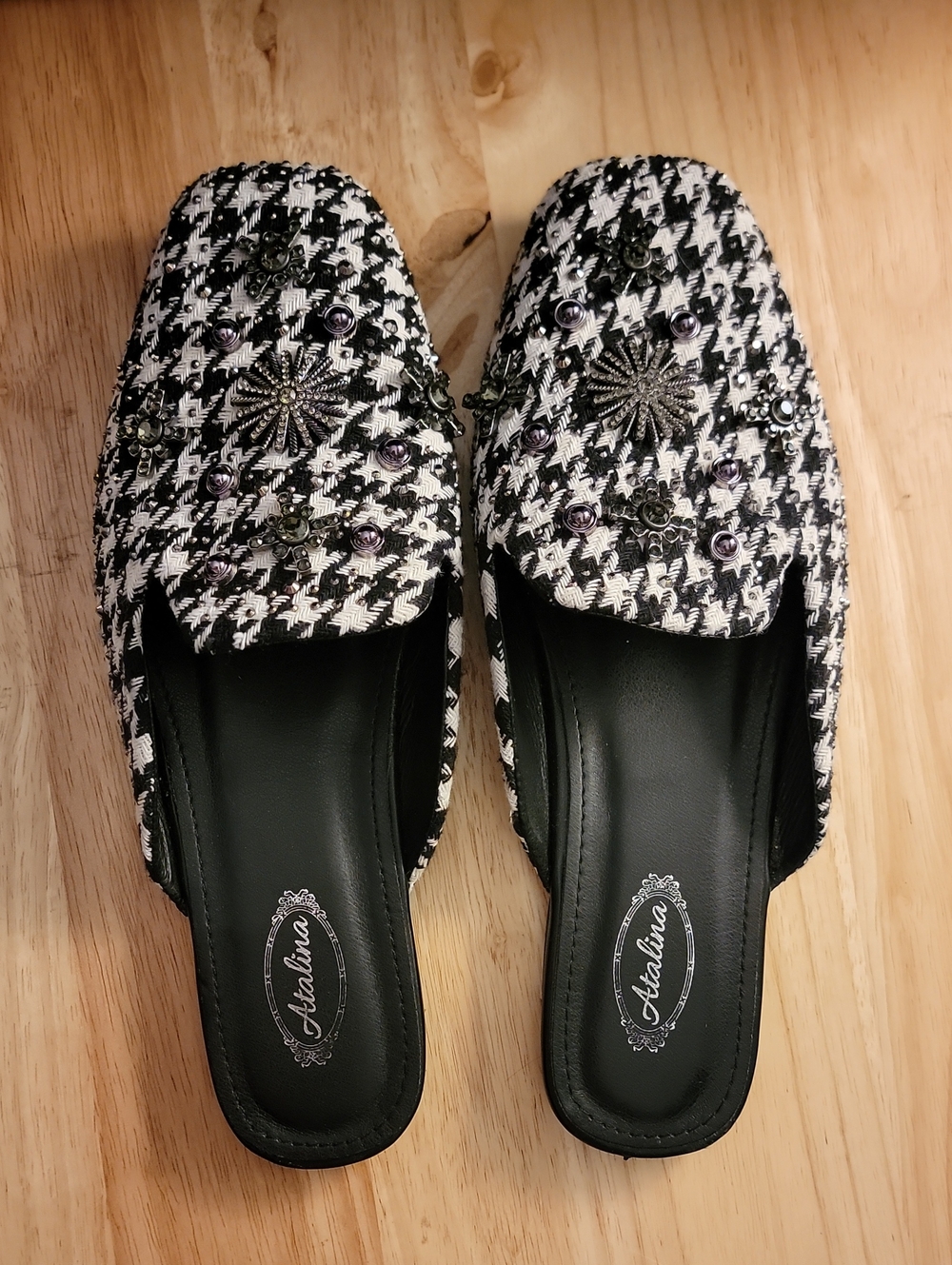 Atalina Black And White Mules